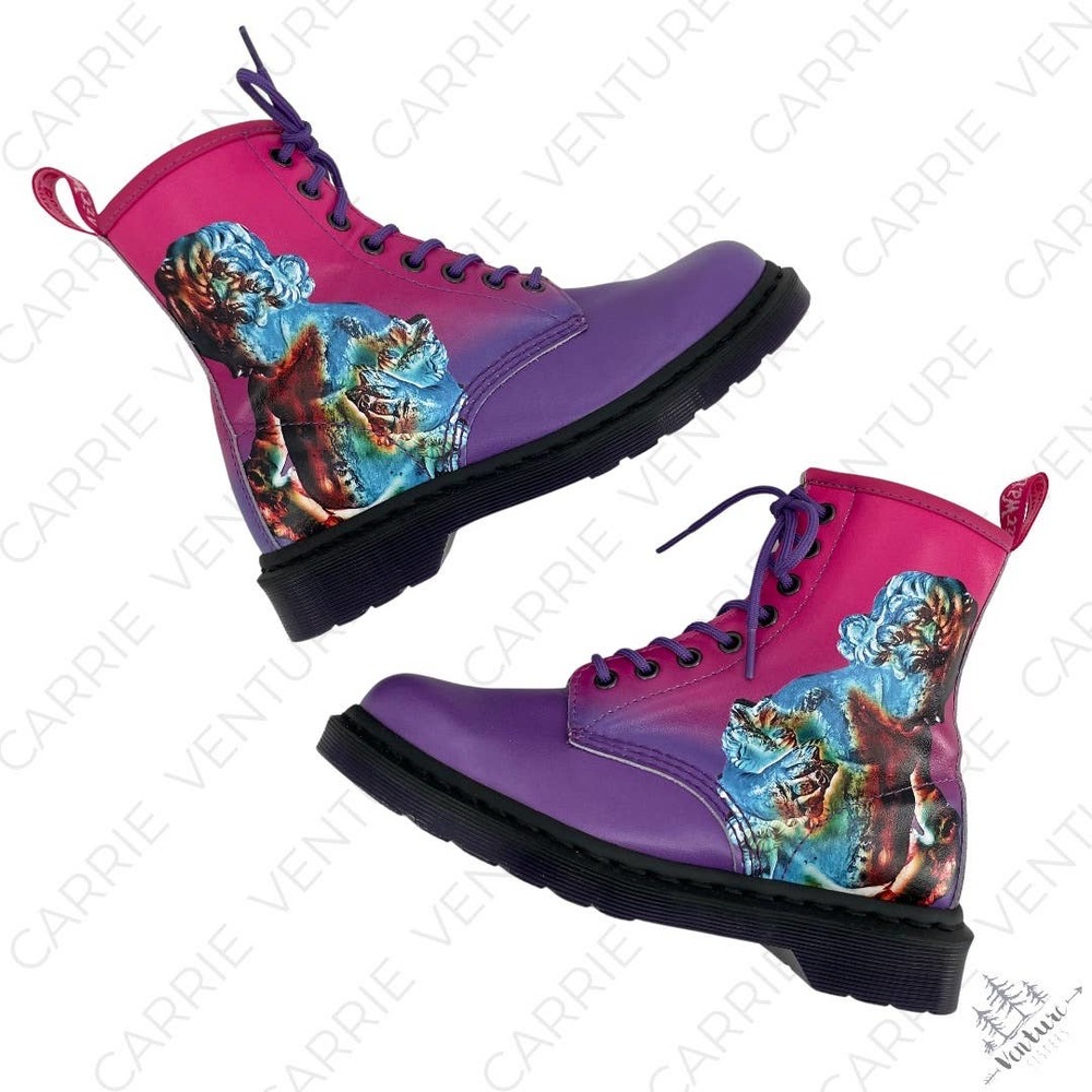Dr. Martens X New Order 1460 Technique Boot Purple Pink Club Scene House Music 7